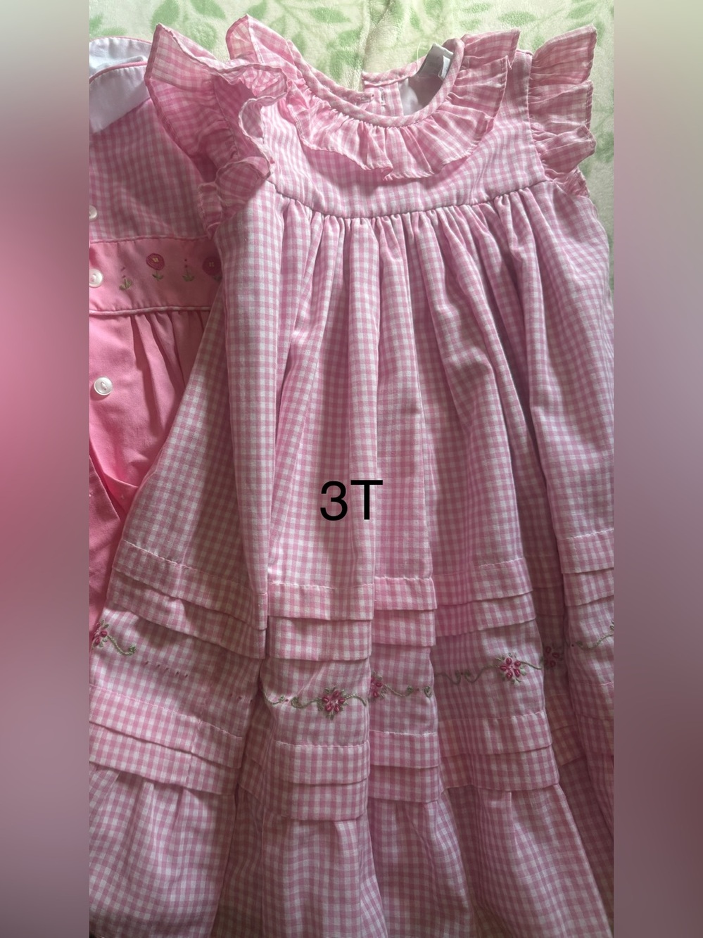 Proper peony willow Pink Gingham Ruffled Toddler Dress